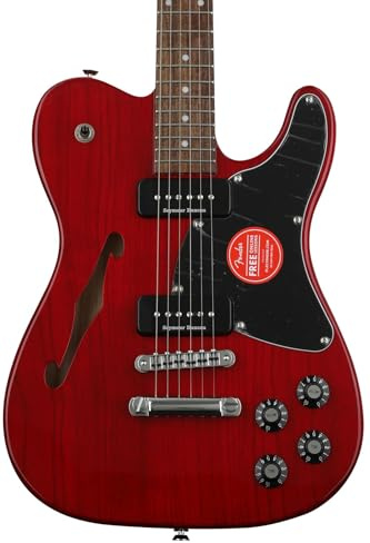 Fender Jim Adkins JA-90 Telecaster Thinline - Laurel - Crimson Red Transparent