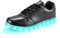 Padgene Damen Herren LED leuchtet Turnschuhe High Top Blinken Trainer USB Ladekabel Spitze bis Paare Schuhe, Schwarz, 44 EU