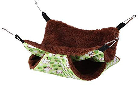 Sheens Hamster-Hängematte, weiches warmes Doppelschicht-hängendes Bett-kleines Tier-Kojenbett für Papageien-Meerschweinchen-Chinchilla-Frettchen-Mäuse-Kaninchen-Eichhörnchen[35 * 35] Dekor