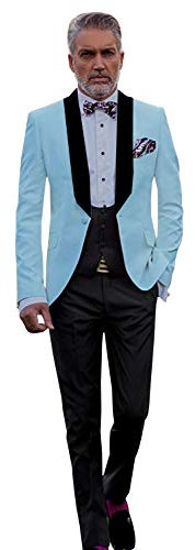 CALVINSUIT Herren Anzug Schal Revers 3-teilig EIN Knopf Anzug Jacke Hose Tux Weste
