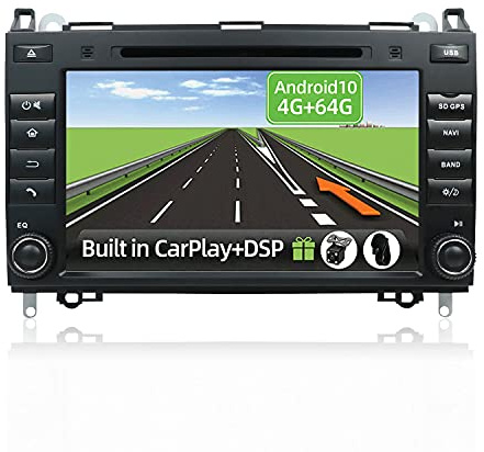 YUNTX Android 10 Autoradio Compatible con Mercedes Benz Viano/Sprinter/W906 A-Class - 4G+64G - GPS 2 DIN - Cámara Trasera Gratis - Soporte Dab+ / DVD/USB/WiFi/Bluetooth/MirrorLink/Carplay