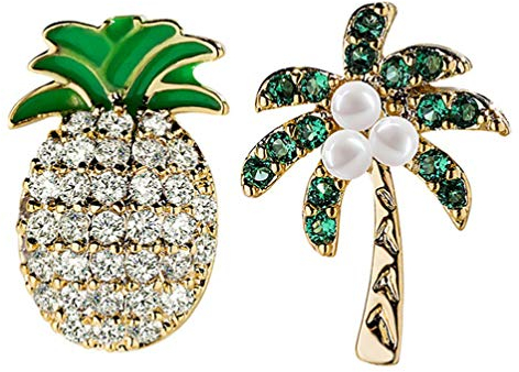 VALICLUD Ananas-design Damenohrringe Grün Asymmetrische Ohrringe Modische Dekorative Ohrhänger Zarte Ohrschmuck Für Damen Mädchen