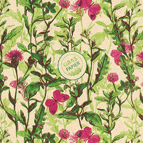 Blumenpapier Bunte Wiese 50 cm x 330 m | 40 g/m² Graspapier | Blumenseide auf Rolle | Blumen verpacken | HUTNER