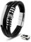SERASAR Herren Armband 20cm Silber Männer Leder Armreif Lederband Herrenarmreif Armschmuck Schmuck Herrenschmuck Armkette Flecht Wickelarmband Armbändchen Bracelet