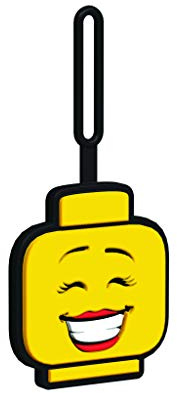 IQ Lego Girl Face Silikon-Gepäckanhänger für Reisen, Koffer, Rucksack – Mädchengesicht, ungiftig und geruchlos, mit beschreibbarer Oberfläche auf der Rückseite zur Identifizierung des Ausweises.