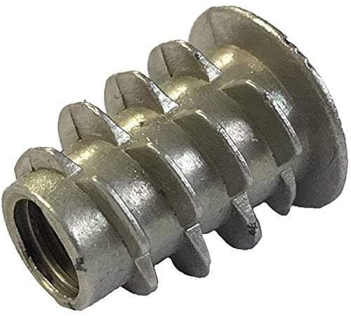 M6 x 13mm THREADED HEX DRIVE INSERT FIXING TYPE D WOOD SCREW INSERTS NUTS (10)