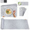 Miqio® Design Tischläufer Set aus Filz abwaschbar | Inkl. 18-teiliges Tischset aus Glasuntersetzer und Bestecktaschen | Tischset (44x30 cm) Tischband (150x40 cm) - Hellgrau