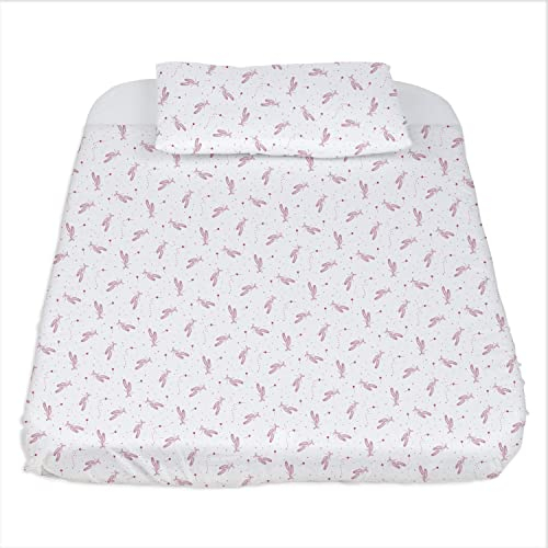 Chicco Next2Me Spannbetttuch, 3-teilig, 50 x 83 cm, 100% Baumwolle, Spannbettlaken mit elastischen Ecken, Matratzenschoner, Kissenbezug 25 x 32 cm, ab Geburt