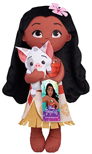 Just Play Disney Princess Lil' Friends Plushie Moana & Pua Plüschpuppe, 35,5 cm, offiziell lizenziert für Kinder ab 3 Jahren