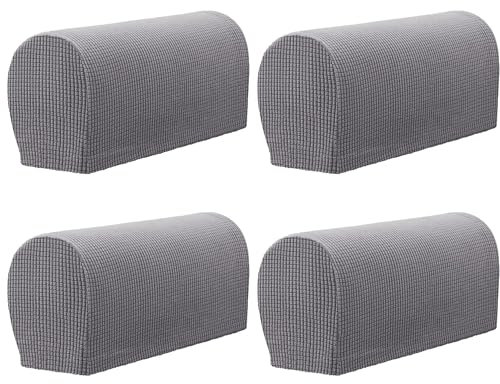 GEOCANG Armchair cover, non-slip armchair, Set of 4 sofa armrest protector, for furniture protector (Grey)