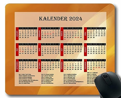 YENDOSTEEN 2024 Kalender,Gaming Mousepad, Grüne Farblichter Maus-Pads