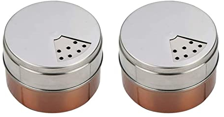 2ps Salt and Pepper Shakers Stainless Steel Spice Shakers Portable Sugar Shakers for Home Kitchen Sugar Salt Flour Pepper Spice (Random Color)