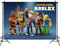 Sfondo Feste, R-oblox Tema Feste Sfondo, R-oblox Compleanno Festa Sfondo Decorativo Cartoon Banner Festa Forniture Compleanno Festa Decorazione per Babioms Celebrazione