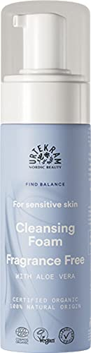 Urtekram Parfümfreier Reinigungsschaum mit feuchtigkeitsspendender Aloe Vera für empfindliche Haut - Find Balance - vegan und natürlich, 150 ml
