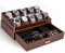 KAMIER Caja de reloj para hombre, 10 ranuras para hombre, con tapa de cristal, vitrina de reloj con cajón, organizador de 2 capas, almacenamiento de joyas y relojes para hombres y mujeres, nogal