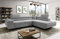MODERNO Ecksofa mit Schlaffunktion aus Cord - Big Sofa ASTORP - Couch L Form - Schlafsofa mit Bettkasten und Kopfstützen - 277x203x100 cm - Rechts - Grau - Poso 55