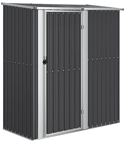 Chusui Fahrradschuppen, Fahrradgarage, Fahrrad Garage, Gerätehaus, Fahrrad Unterstand, Lagerschuppen, Geräteschrank, Anthrazit 180,5x97x209,5 cm Verzinkter Stahl
