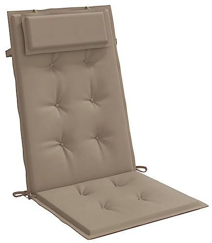 vidaXL Hochlehner Auflage 4 STK., Sitzkissen für Gartenmöbel Hocker Ottomanen, Wasserabweisendes Sitzpolster, Sitzauflage Stuhlauflage, Taupe Oxford Gewebe