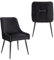 SVITA Isabelle 2er Set Esszimmerstühle Sessel Essstühle Polsterstuhl Lounge-Stuhl Chair Schminkstuhl Gemütlich Rückenlehne Griff Samt Schwarz