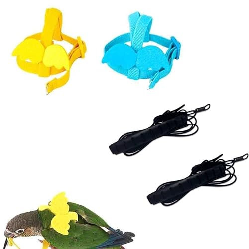 Taicols 2 PCS Harnais pour Perroquet, Réglable pour Oiseaux, Kit Harnais et Laisse Corde d'entraînement de vol de Perroquet