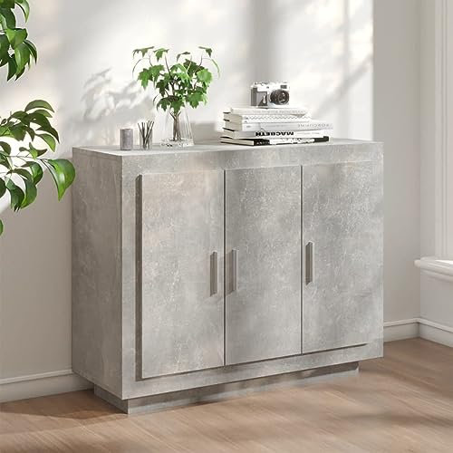 ARKEM Sideboard Storage Cupboard Cabinet Unit,Living Room Bedroom Furniture,Sideboard Concrete Grey 92x35x75 cm Engineered Wood