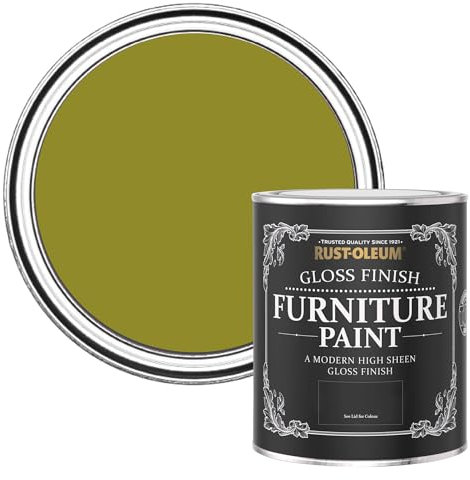 Rust-Oleum Peinture Vert Olive pour Meubles, Finition Brillante - Olive marinée 750ml