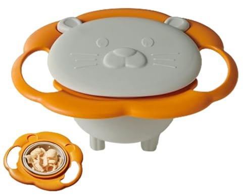 Dyeulget Cuenco antiderrames, cuenco giratorio antiderrames para niños pequeños, giratorio de 360 grados anticaídas, cuenco giroscópico para niñas y niños, QOM50TS2BX118RRHRSV2