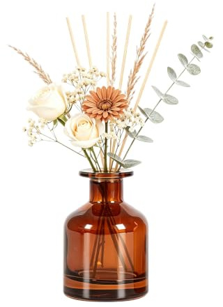 ASTRQLE 90ml/3oz Empty Amber Glass Reed Diffuser Bottles for Essential Oil | Replacement Home Aromatherapy Fragrance Containers, Refillable, Smooth Mouth, Compact Size, for Bedroom Bathroom Decor