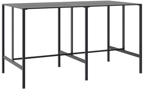 vidaXL Bartisch, Stehtisch Lattenrost-Tischplatte, Bistrotisch für Garten, Küchentisch Tresentisch Partytisch, Schwarz Pulverbeschichteter Stahl