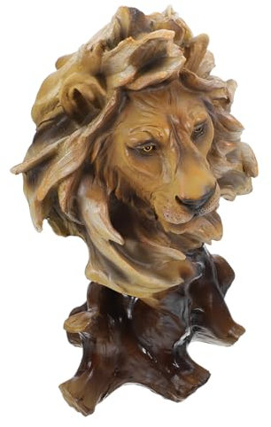 TOPBATHY Tierkopfschmuck Tierstatue Bürotischdekoration Vintage Löwenkopfskulptur Dekoratives Löwendekor Dekorative Löwenfigur Lebendiges Löwenkopfdekor Löwen-modellierdekoration Harz