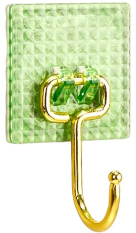 Ganchos Adhesivos para Pared, 4 UNIDADES, Enganches Pared Para colgar, Potentes Transparentes, Impermeables, para Abrigos, Bufandas, Toallas, Bolsos, Llaves en Oficina, Cocina, Baño (verde)