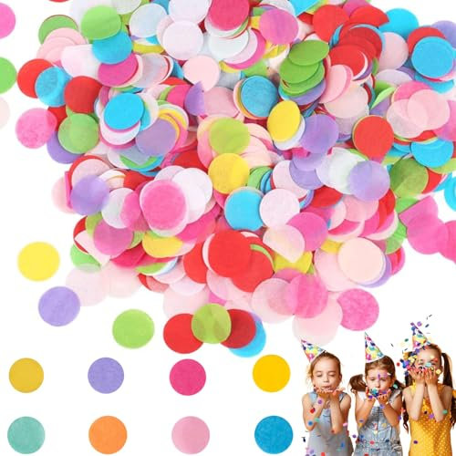 6000 Stück Konfetti, 2.5cm Konfetti Geburtstag,60g Confetti,Tissue Konfetti, Mehrfarbig Runde Streudeko,Konfetti Bunt,Mehrfarbig Runde Konfetti,Für Luftballons, Geschenkbox, Geburtstag Party Dekoratio