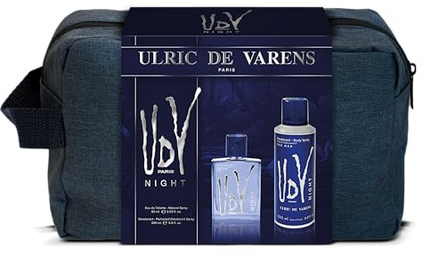 ULRIC DE VARENS - Federmäppchen UDV Night – Eau de Toilette für Herren, 60 ml + Deodorant 200 ml, fruchtiger orientalischer Farn, hergestellt in Frankreich