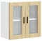 vidaXL Küchen-Hängeschrank mit Glastür Porto Sonoma-Eiche, Wandschrank Küche, Wandschrank, Oberschrank, Küchenschrank, Hängeschrank, Oberschrank Küche