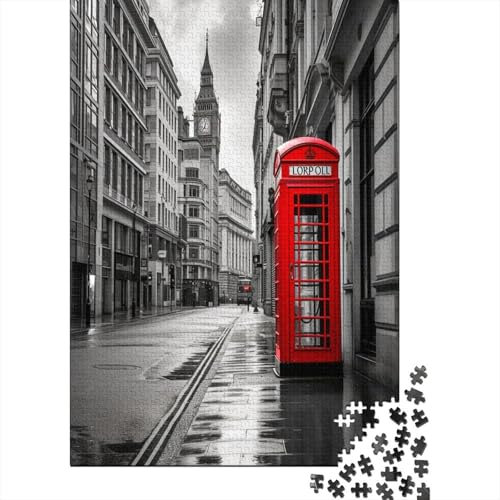 London Street Scene Jigsaw Puzzles for Adults 1000 Piece Puzzles for Adults Educational Challenge 1000 Pieces Puzzles for Adults 1000pcs (75x50cm)