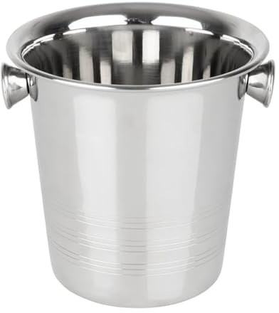 Olympia Stainless Steel Ice Bucket with Handles & Etch Detail, 1050ml | Double carry handles provide easy transport for busy bar service, with a stylish etched finish for table presentation.