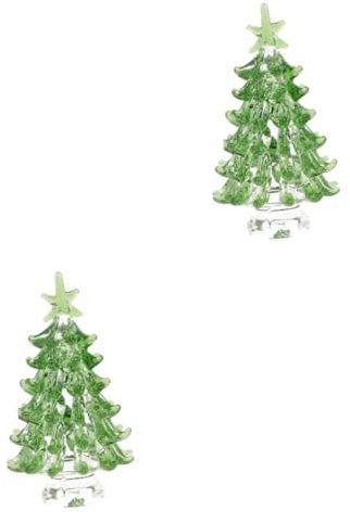 Zerodeko 2 Stück Mini Weihnachtsbaum Aus Kristall Weihnachtsschmuck Grüner Weihnachtsbaum Porzellan Weihnachtsbaum Festliche Miniatur Weihnachtsbäume Weihnachtsdekor Für Den