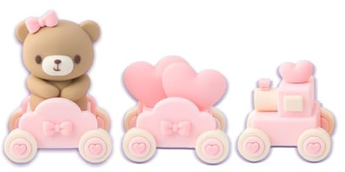 LGWJHCY Teddy Bear Cake Topper – Pink Bear Ornament for Birthday Party, Valentine's Day, Wedding & Anniversary Celebrations