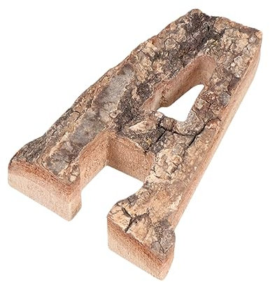 jojofuny 1Pc Natural Tree Bark Letter A Ornament Vintage English Letter Decoration for DIY Crafts Unique Wooden Accent for Home Office Nursery Parties Relaxed Warm Decor
