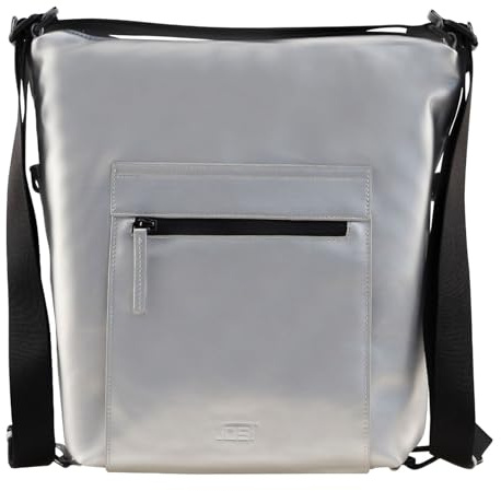 Jost Schultertasche Freizeitrucksack Halmstad 2-Way-Bag Silver silberfarben