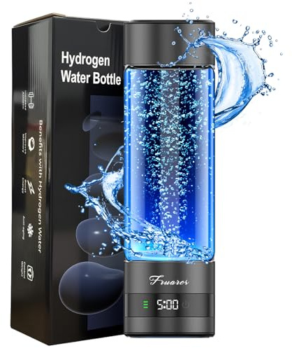 Wasserstoff-Wasserflasche, bis zu 6000 PPB Wasserstoff-Wasserflaschengenerator, tragbares athletisches Leistungs- und Trinksystem, gesundes Geschenk für Familie, Freunde, Kunden (Schwarz)