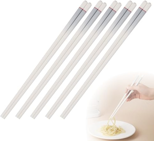 Yicoovey 5 Pairs Ceramic Chopsticks Set (24.5 cm) – Blue Non-Slip Sticks Made of Healthy Porcelain, High-Quality Dining Tool & Gift Idea