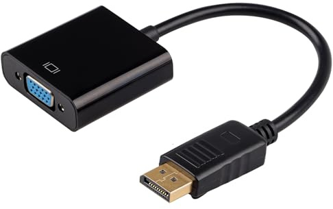 xruc DisplayPort auf VGA Konverter DisplayPort Stecker auf VGA Buchse Adapter 1080p 60hz Full HD-Video Unidirektional DP Adapter Kabel für PC Laptop Monitor Beamer Plug and Play