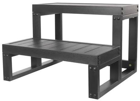 Loobiiny 2 Stufige Whirlpool-Stufen,Spaleiter Poolleiter,rutschfeste Spa-Stufen,60 * 54 * 42,3 cm Treppen FüR Whirlpool