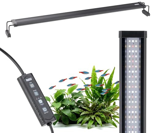 Hydor AQ-LUX FRESH 900 Lampada LED per Acquario d’Acqua Dolce 42 W (3600 lm) Spettro professionale, Dimmer e Timer Programmabile, Staffe Regolabili, Alimentatore Incl, IP67, 90 x 8 x h 9,5 cm