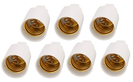 Sourcingmap G24 to E27 Light Socket, 2 Pin Bulb Base Adapter Converter, Commutator 7Pcs