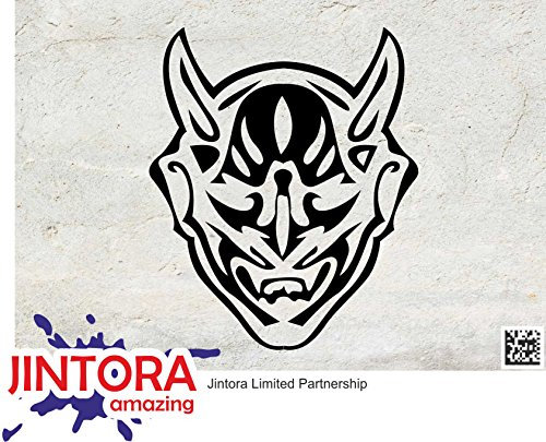 JINTORA - Autoaufkleber Tuning - Auto Aufkleber - Teufel - 118x99 mm - Auto Aufkleber - Bus - Fenster - Heckscheibe - Camper - wetterfest Outdoor Sticker Auto Deko LKW Tuning Selbstklebend - schwarz