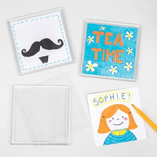Baker Ross Lot de 6 Sous-Verre à Décorer à personnaliser - Idéal comme cadeau de fête des mères, Blanc