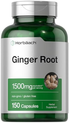 Horbäach Ginger Root Extract Supplement | 150 Capsules | Traditional Herbal Formula | Non-GMO & Gluten Free