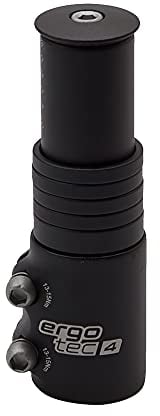 P4B | Ahead - Adapter für 1 1/8 Ahead-Vorbauten in Schwarz/Matt | Safety-Level 4 | Inkl. 5 Spacer | Ergotec Ahead 3 Vorbau-Adapter für Fahrrad und E-Bike